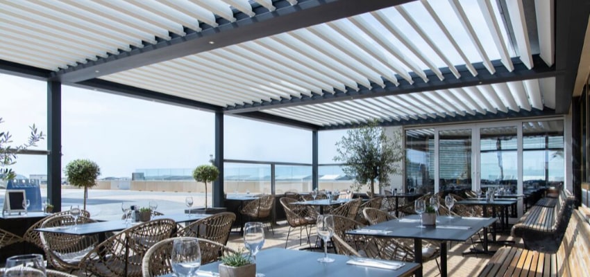 B200XL White Louvred Roof Pergola