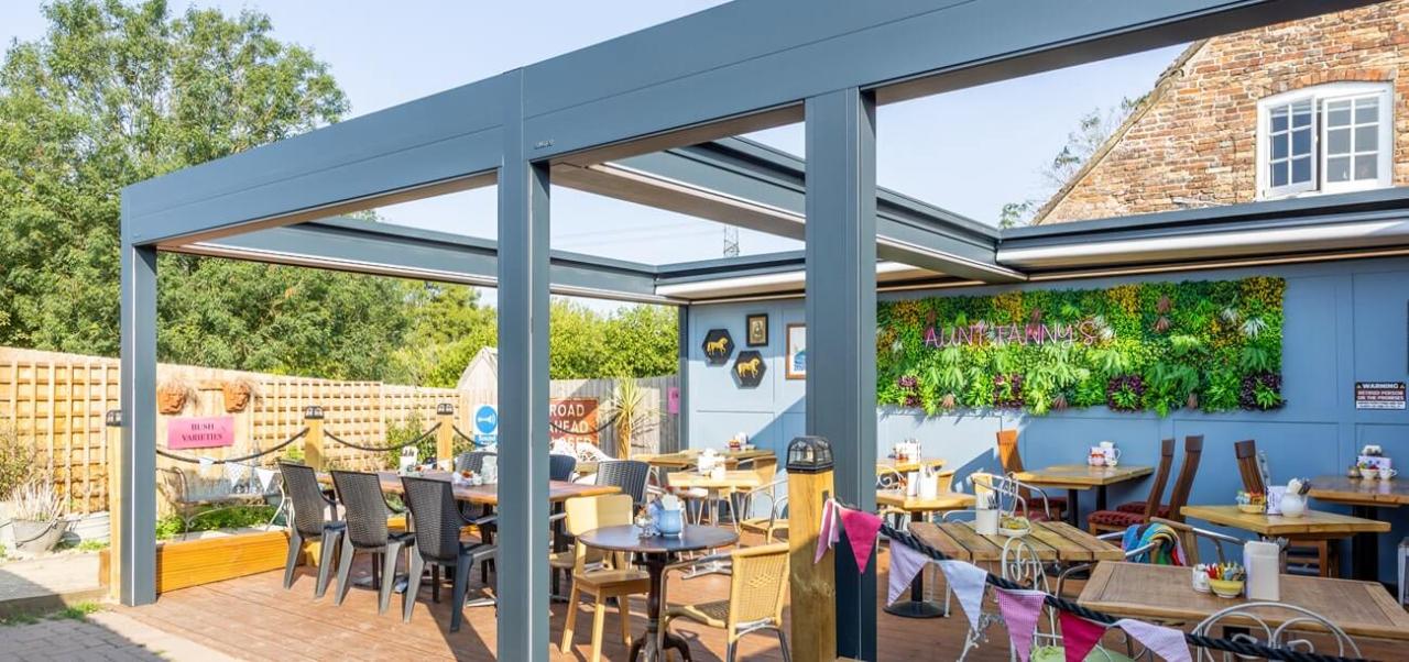Open Pergola at Aunt Fannys Farm Cafe
