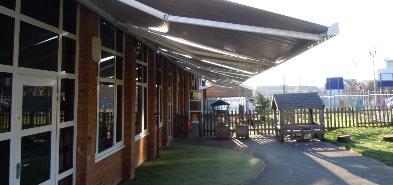 School Awning in White