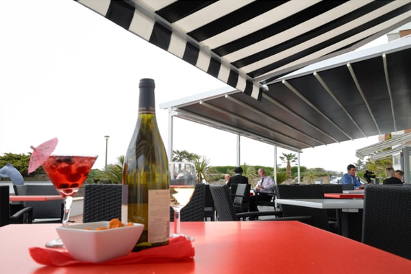 awning over hotel terrace