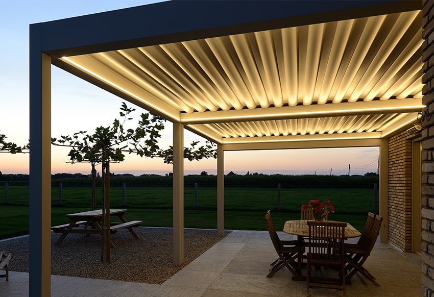 pergola with lights