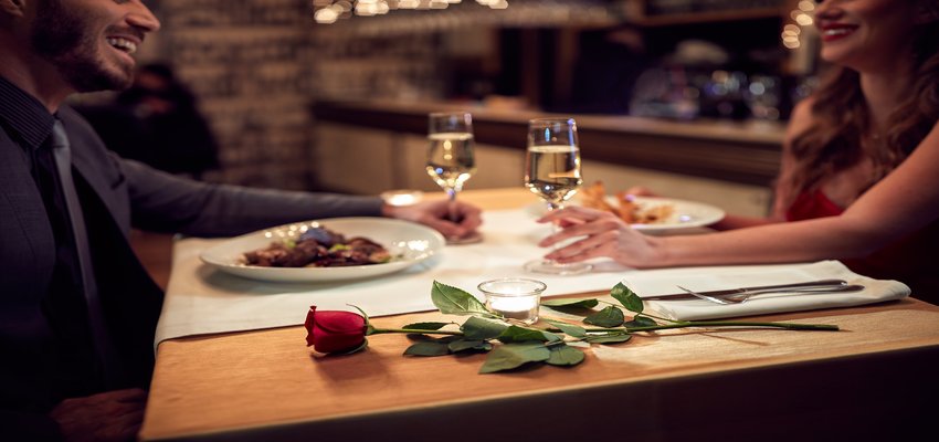 A Romantic Dinner in a Restaurant 