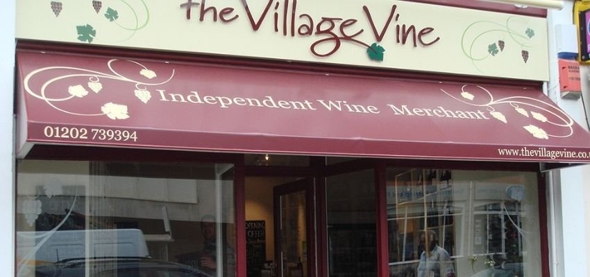 Shop awning in Dorset