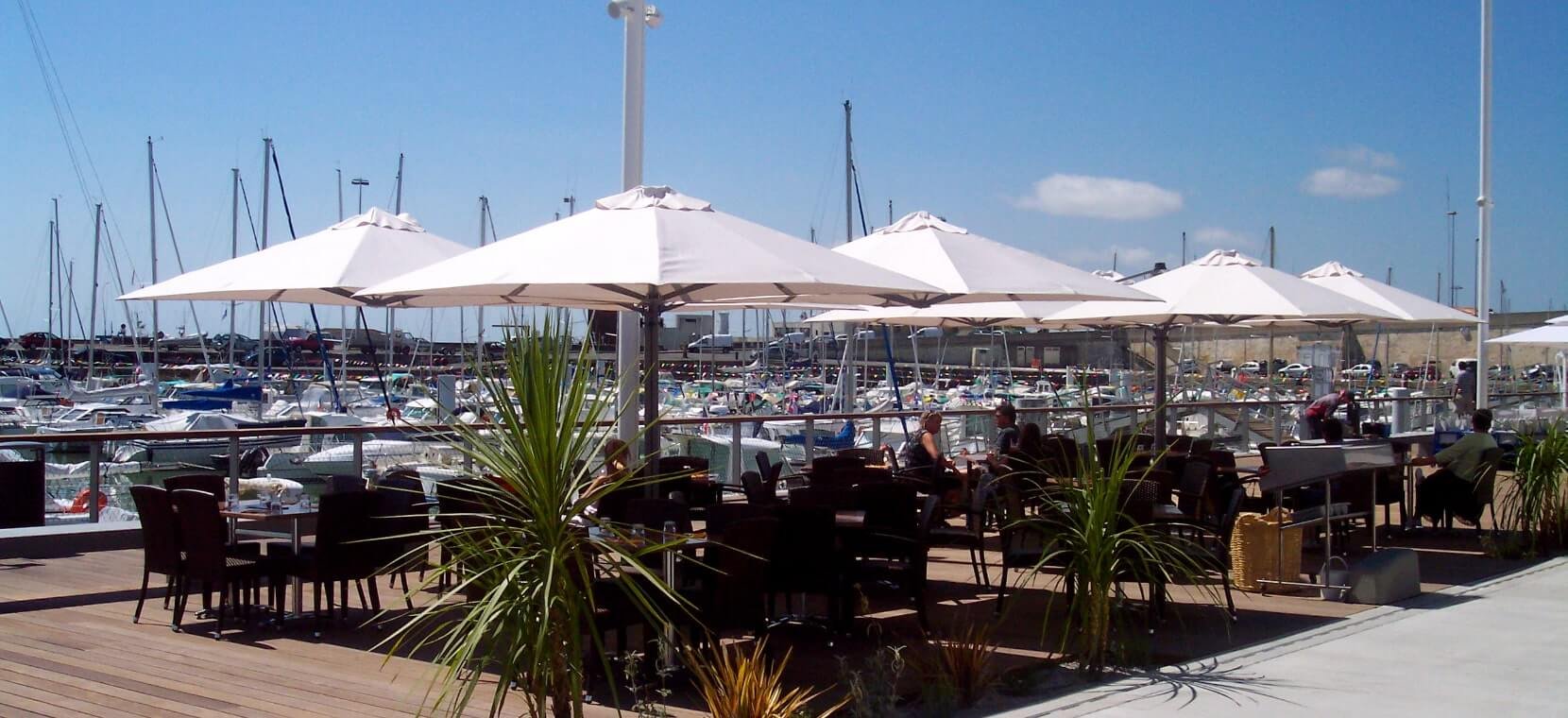 White Parasols For Hospitality